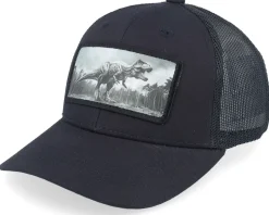 Kids T-rex Dino Caramel/Black Trucker - Kiddo Cap
