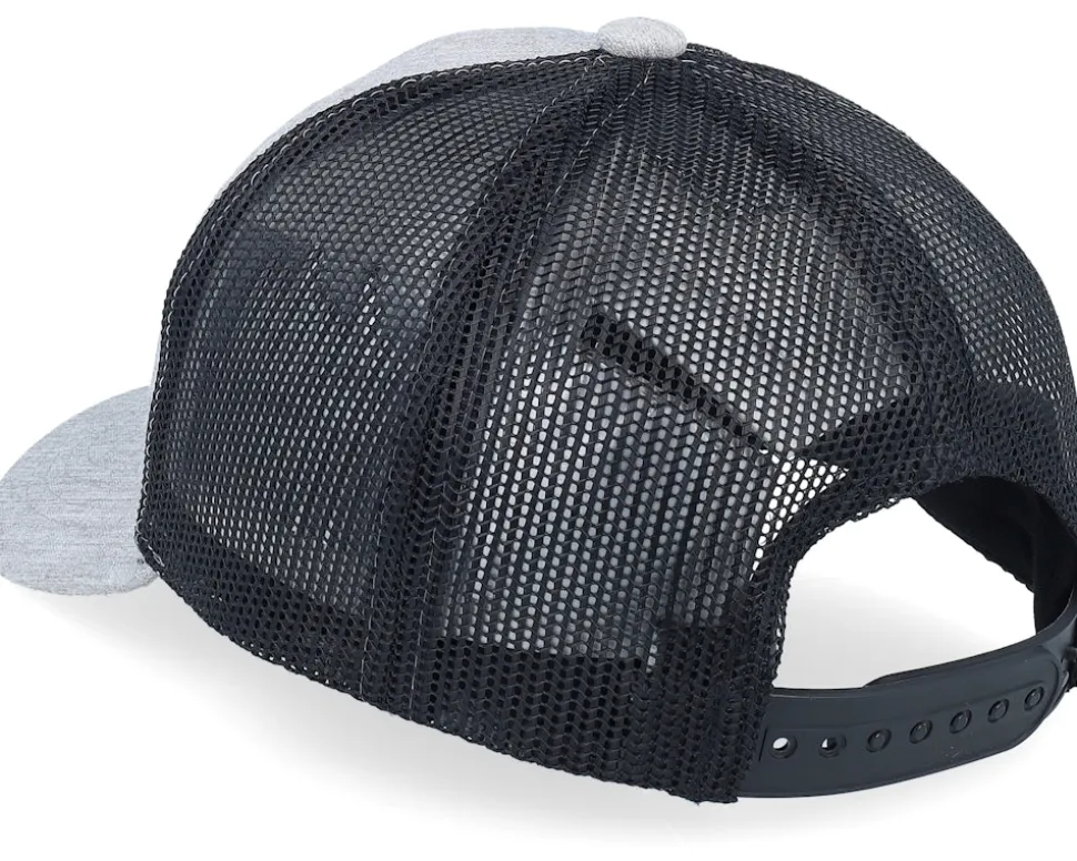 Kids T-rex Dino Heather Grey/Black Trucker - Kiddo Cap