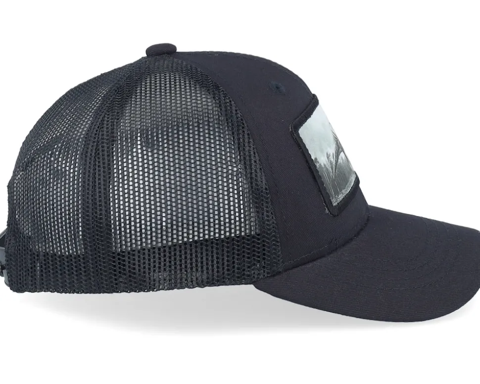 Kids T-rex Dino Patch Black Trucker - Kiddo Cap