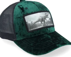 Kids T-rex Dino Patch Velvet Green/Black Trucker - Calza Pennello