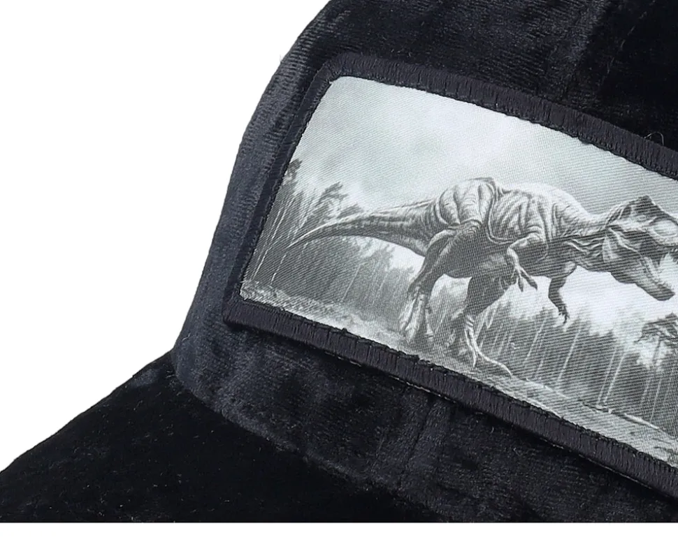 Kids T-rex Dino Patch Velvet Black Trucker - Calza Pennello
