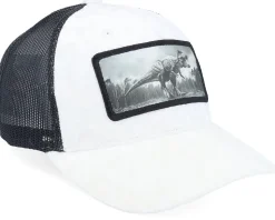 Kids T-rex Dino Patch Velvet White/Black Trucker - Calza Pennello
