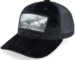 Kids T-rex Dino Patch Velvet Green/Black Trucker - Calza Pennello