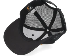 Kids T-rex Orange Patch Black Trucker - Kiddo Cap