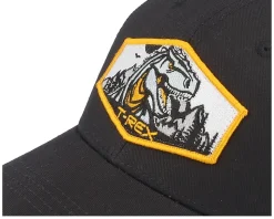 Kids T-rex Orange Patch Black Trucker - Kiddo Cap