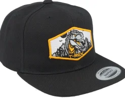 Kids T-rex Orange Patch Black Snapback - Kiddo Cap