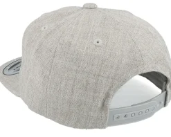 Kids T-rex Orange Patch Heather Grey Snapback - Kiddo Cap