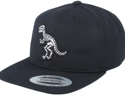 Kids T-rex Sceleton Patch Black Snapback - Kiddo Cap