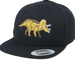 Kids Triceratops Black Snapback - Kiddo Cap