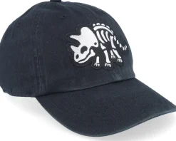 Kids Triceratops Skeleton Patch Black Dad Cap - Kiddo Cap