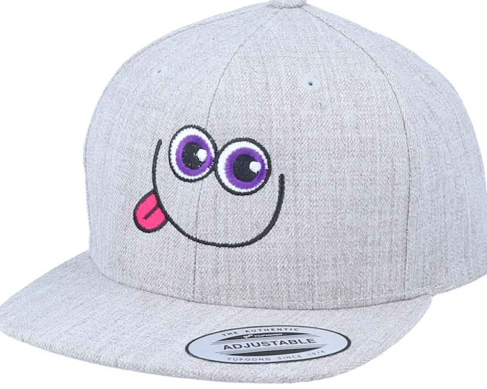 Kids Tricky Smile Heather Grey Snapback - Kiddo Cap