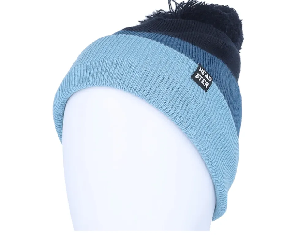 Kids Tricolor True Indigo Toque & Fleece Pom - Headster