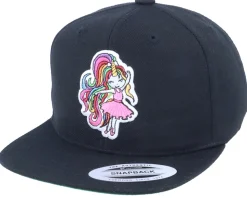 Kids Unicorn Ballerina Black Snapback - Unicorns