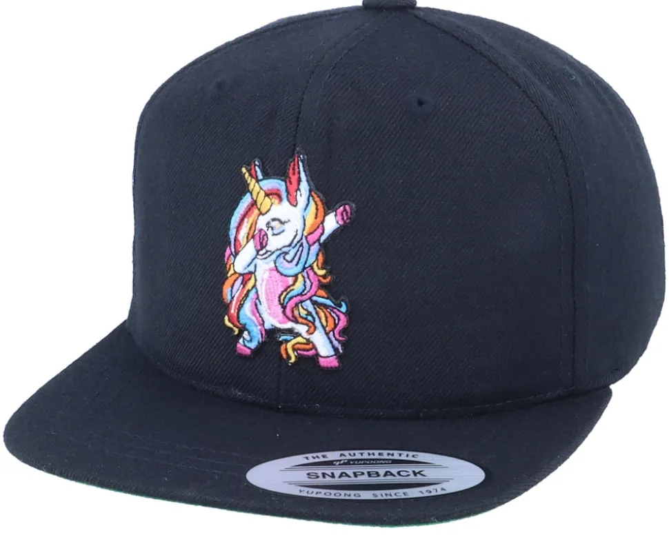 Kids Unicorn Dab Black Snapback - Unicorns