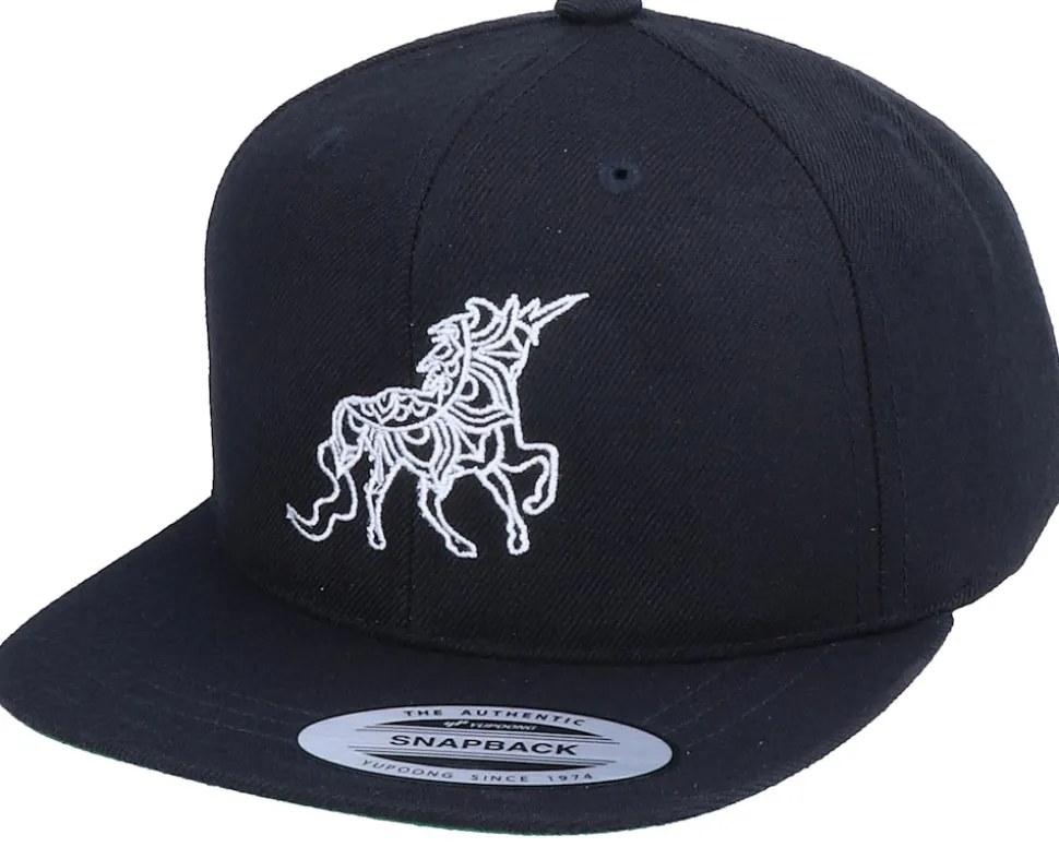 Kids Unicorn Zentangle Black Snapback - Unicorns