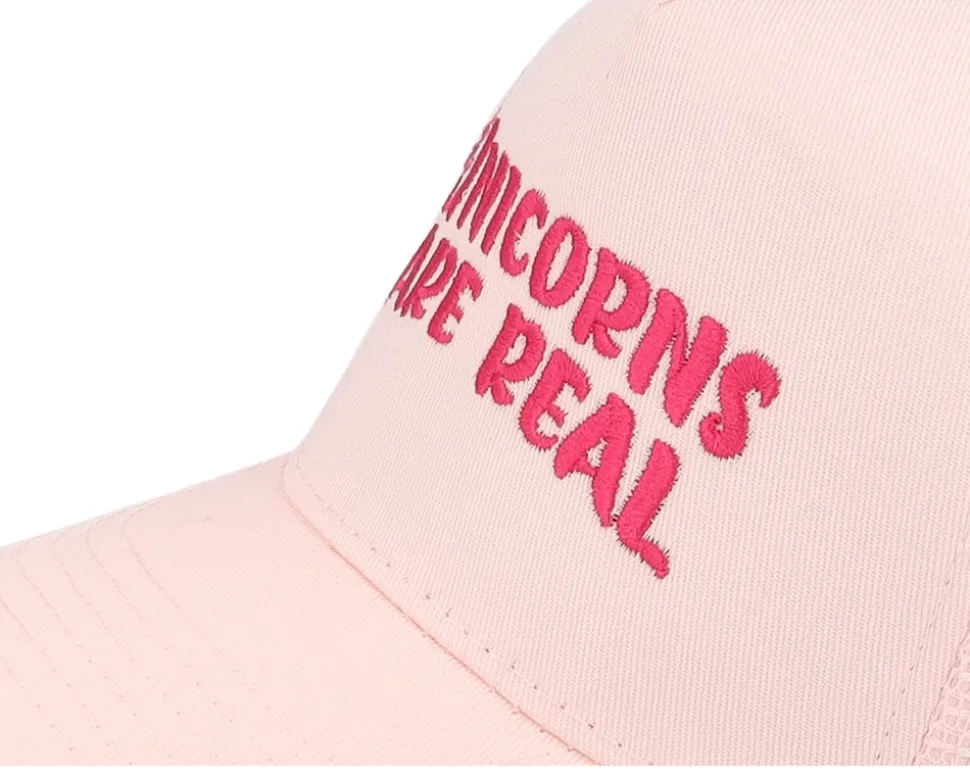 Kids Unicorns Are Real Pastel Pink/Pastel Pink A-frame Trucker - Unicorns