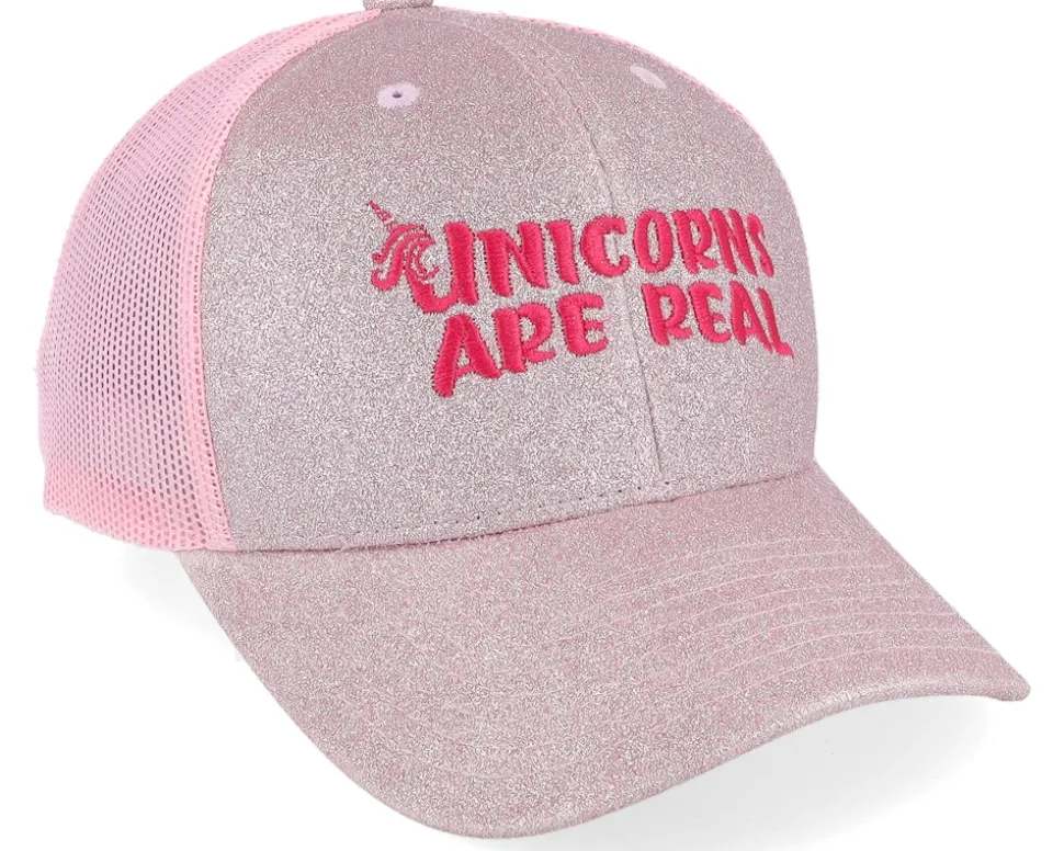 Kids Unicorns Are Real Pink Glitter/Pink Trucker - Unicorns