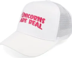 Kids Unicorns Are Real White/White A-Frame Trucker - Unicorns