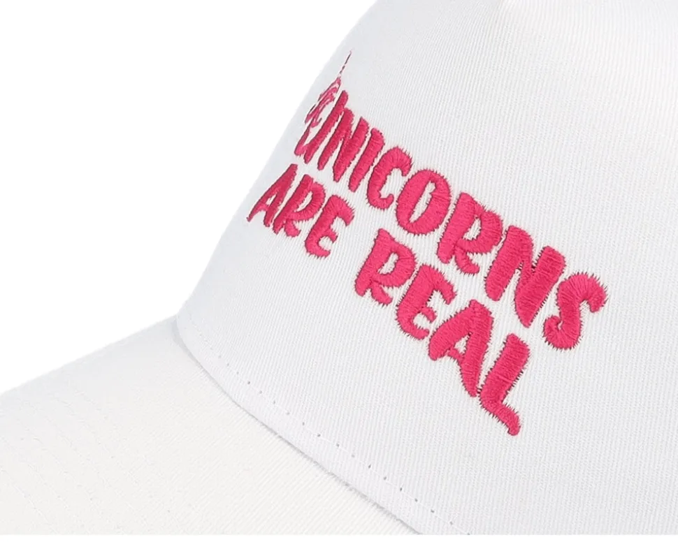 Kids Unicorns Are Real White/White A-Frame Trucker - Unicorns