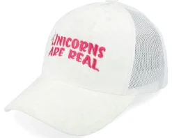 Kids Unicorns Are Real Youth White Velvet A-frame Trucker - Unicorns
