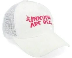 Kids Unicorns Are Real Youth White Velvet A-frame Trucker - Unicorns