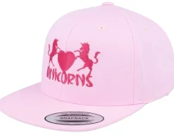 Kids Unicorns Heart Pink Snapback - Unicorns