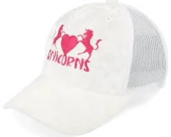 Kids Unicorns Heart Youth White Velvet A-frame Trucker - Unicorns