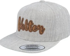 Kids Valter Engraved Patch Heather Grey Snapback - Kiddo Cap