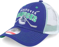 Kids Vancouver Canucks Lockup Meshback Blue/White Trucker - Outerstuff