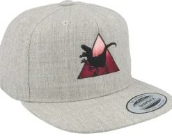 Kids Velociraptor Heather Grey Snapback - Kiddo Cap