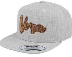 Kids Vera Engraved Patch Heather Grey Snapback - Kiddo Cap