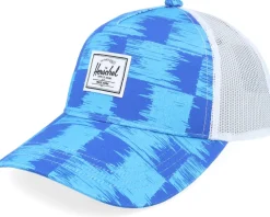 Kids Whaler Cap Check Yourself Dazzling Blue A-Frame Trucker - Herschel
