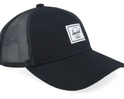 Kids Whaler Cotton Mesh Cap Black Trucker - Herschel