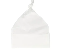 Kids White Baby One-knot Beanie - Babybugz
