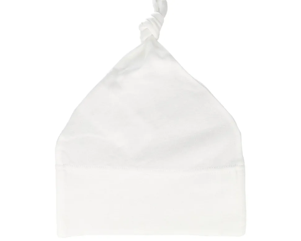 Kids White Baby One-knot Beanie - Babybugz