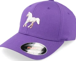 Kids White Horse Purple Flexfit - Kiddo Cap