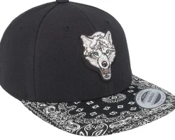 Kids White Wolf Black/Paisley Snapback - Kiddo Cap