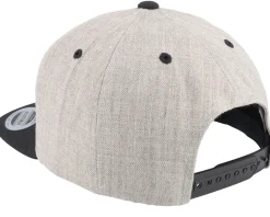 Kids White Wolf Heather Grey/Black Snapback - Kiddo Cap