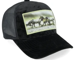 Kids Wild Horses Velvet Black Trucker - Calza Pennello