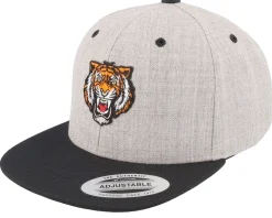 Kids Wild Tiger Heather Grey/Black Snapback - Kiddo Cap