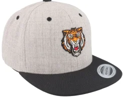Kids Wild Tiger Heather Grey/Black Snapback - Kiddo Cap