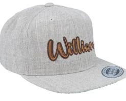 Kids William Engraved Patch Heather Grey Snapback - Kiddo Cap