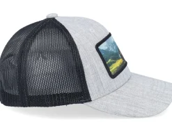 Kids Yellow Tractor Heather Grey/Black Trucker - Kiddo Cap