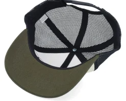 Kids Yellow Tractor Ivory/Black/Dark Mesh Trucker - Kiddo Cap