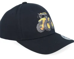 Kids Yellow Tractor Print Black Adjustable - Kiddo Cap