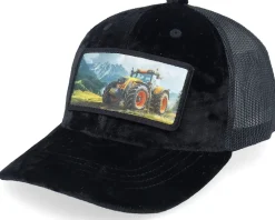 Kids Yellow Tractor Velvet Black Trucker - Calza Pennello