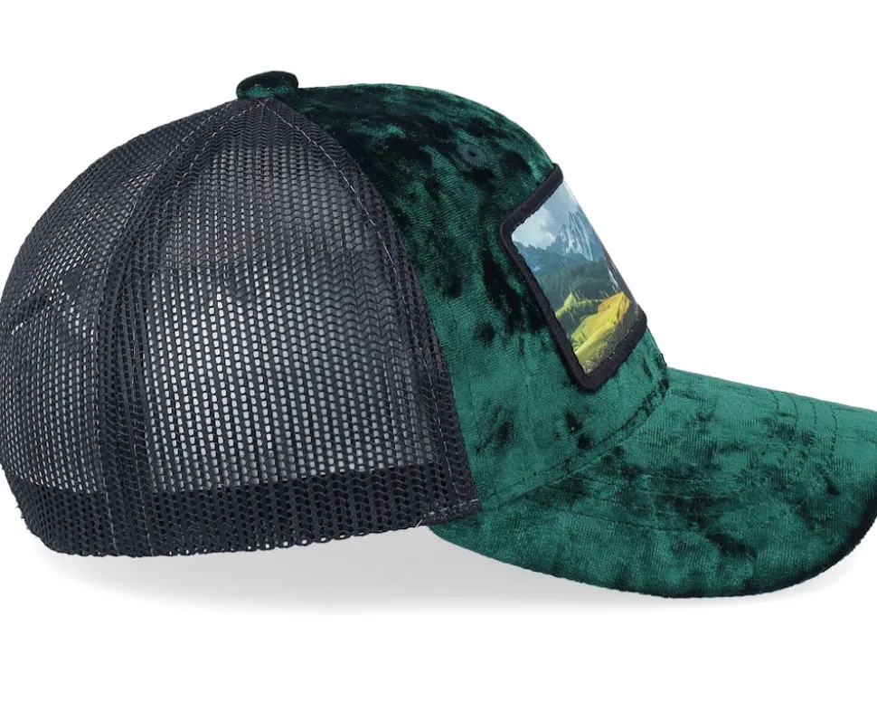 Kids Yellow Tractor Velvet Green/Black Trucker - Calza Pennello