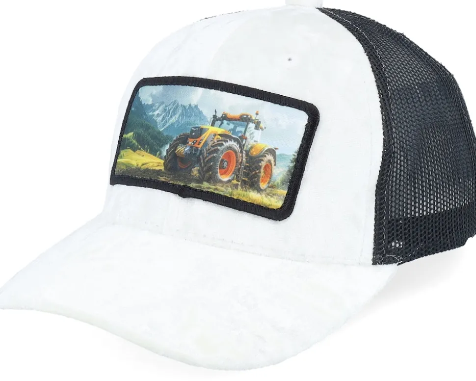 Kids Yellow Tractor Velvet Green/Black Trucker - Calza Pennello