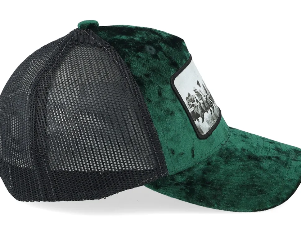 Kids Youth Lunch Atop A Skyscraper Velvet Green/Black Trucker - Public Domain