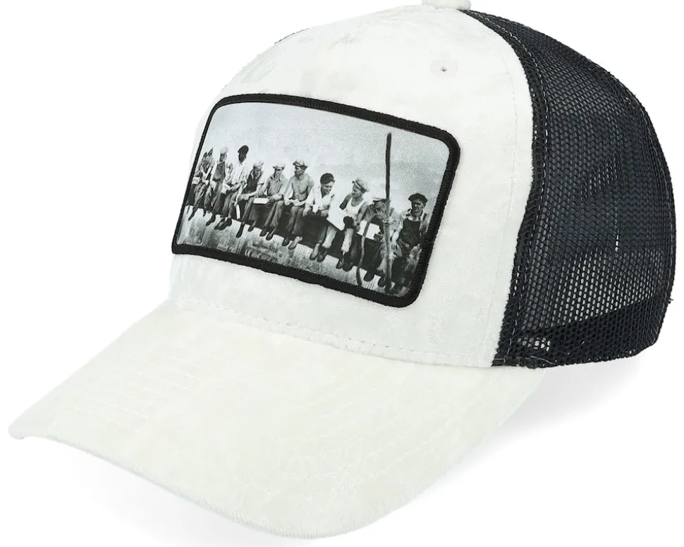 Kids Youth Lunch Atop A Skyscraper Velvet Green/Black Trucker - Public Domain